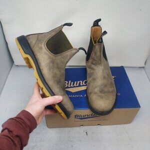 Blundstone MENS Chelsea Rustic Brown Yellow Boot